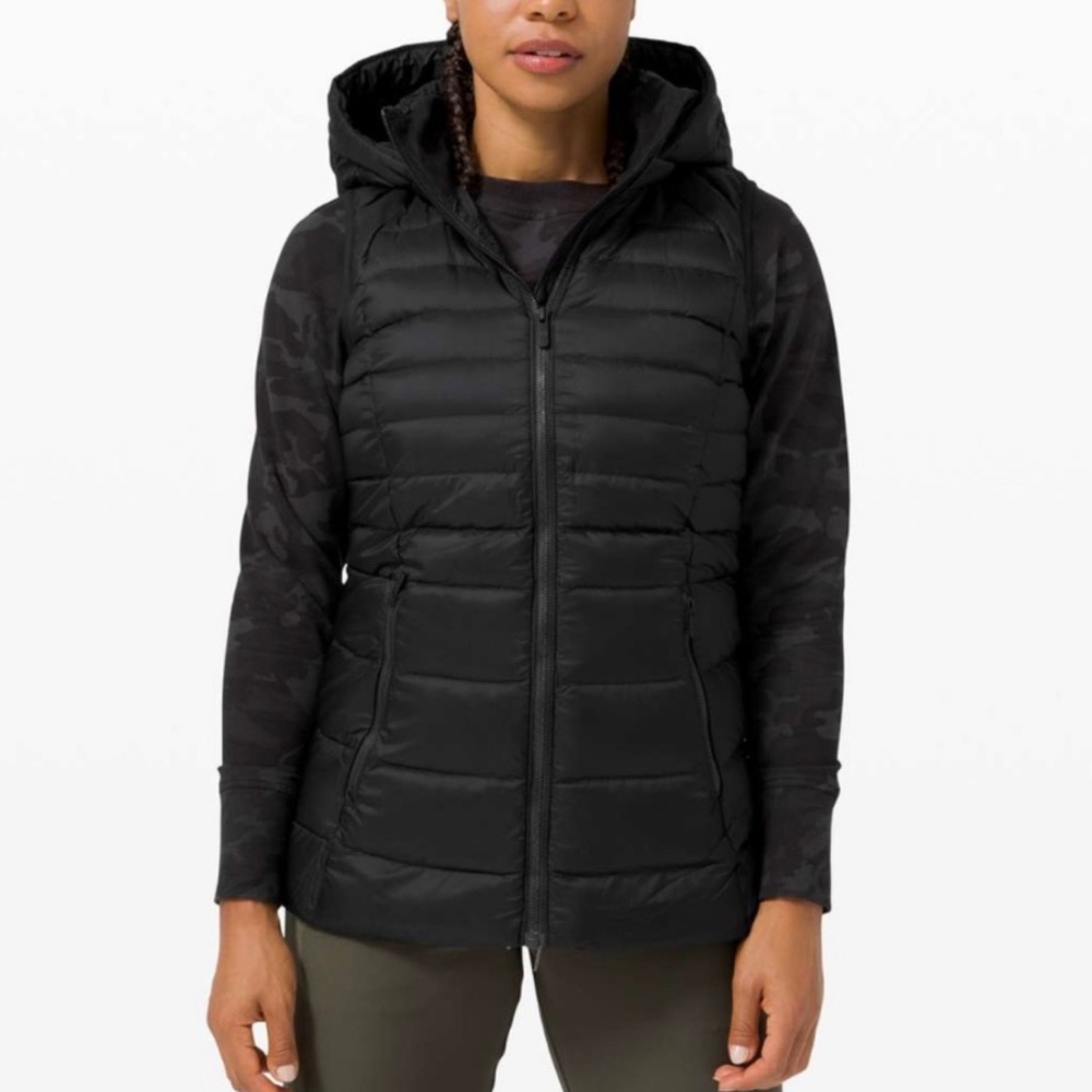 LULULEMON  Brave the Cold Down Vest Black Hooded